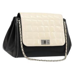 Chanel Chocolate Bar Accordion Reissue Flap Bag Quilted Lambskin Black Leather